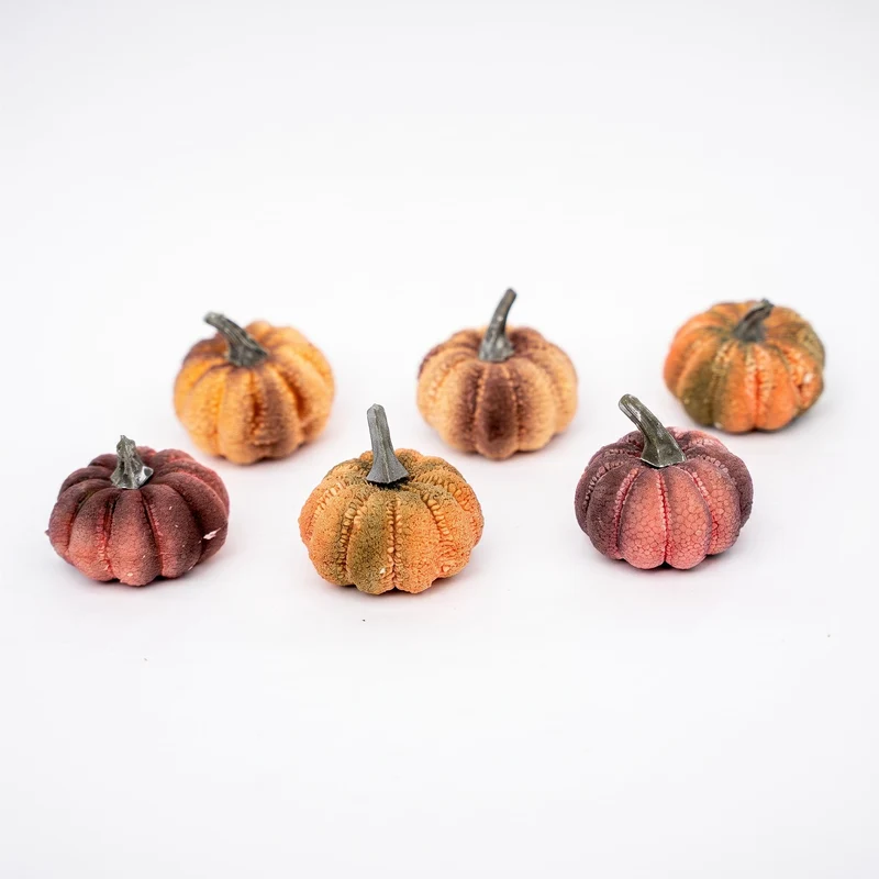 Pumpkin Pepita 6 pcs - Ø 6 cm ↑ 6 cm - Artificial foam