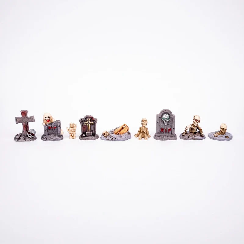 The Haunted Cemetery - 9 pcs - Miniature figurines - ↑ 1-3,5 cm