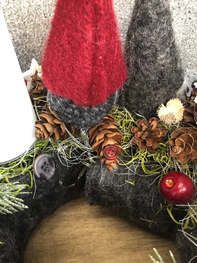 Adventskranz rund stilvoll – mehrjährig handgefertigt mit Tanne