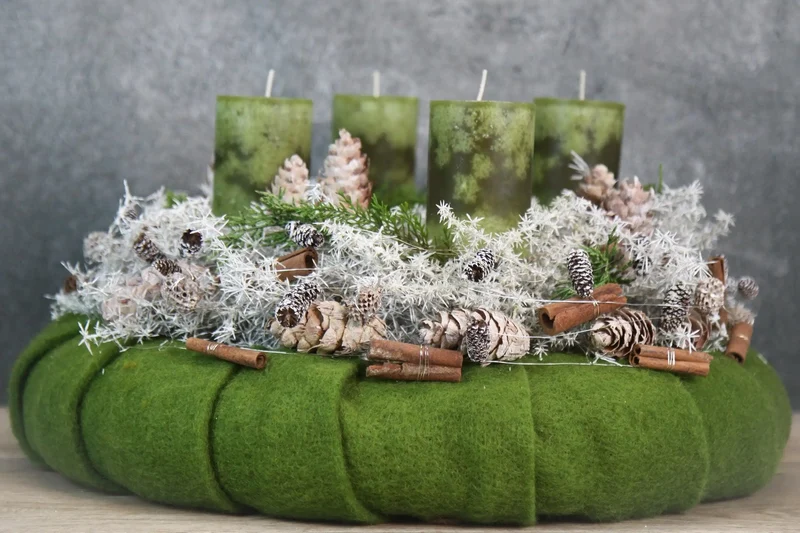 Adventskranz rund mit Asparagus – natürlich & mehrjährig