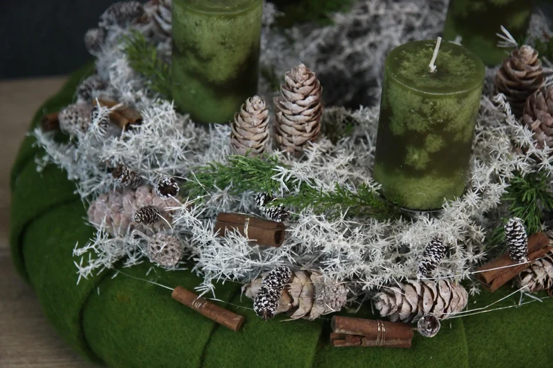 Adventskranz rund mit Asparagus – natürlich & mehrjährig
