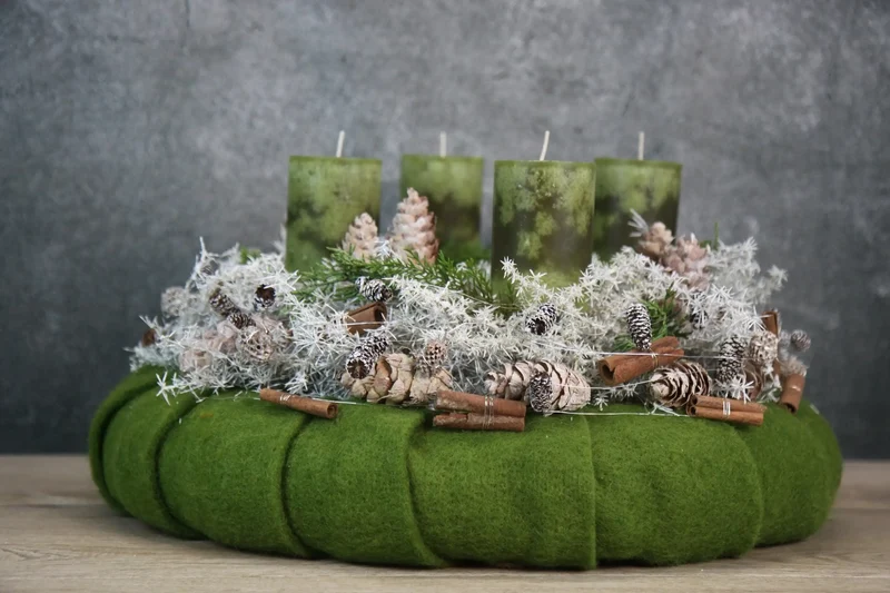 Adventskranz rund mit Asparagus – natürlich & mehrjährig