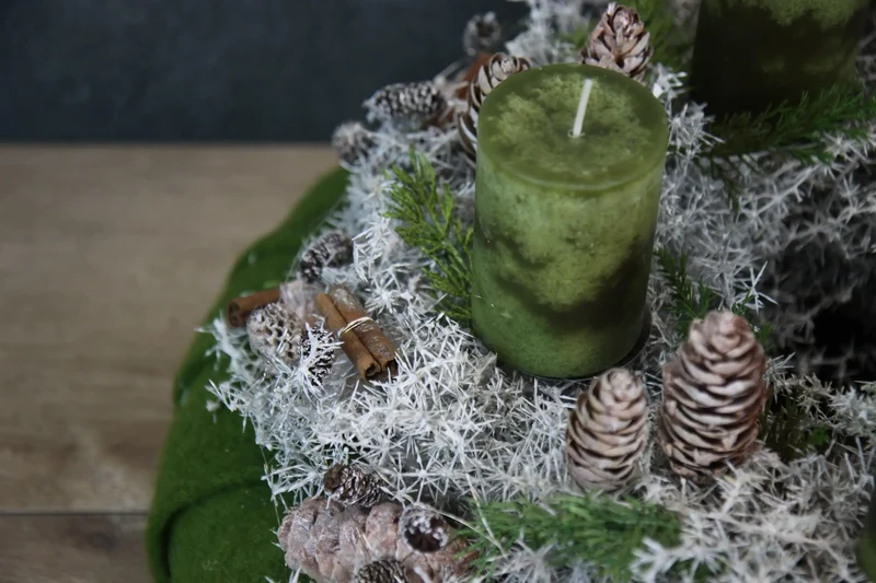 Adventskranz rund mit Asparagus – natürlich & mehrjährig