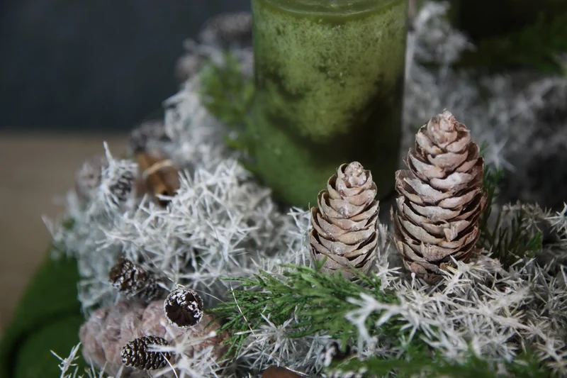 Adventskranz rund mit Asparagus – natürlich & mehrjährig