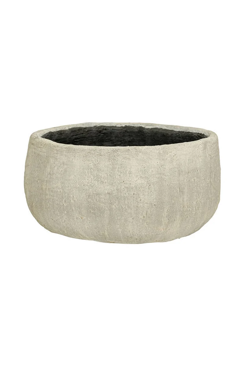 Pflanzschale Aya Beige aus Zement & Bambus