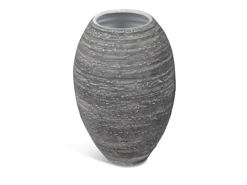 formano Bodenvase Handgetöpfert H 50cm Creme-Grau – Keramik aus Portugal