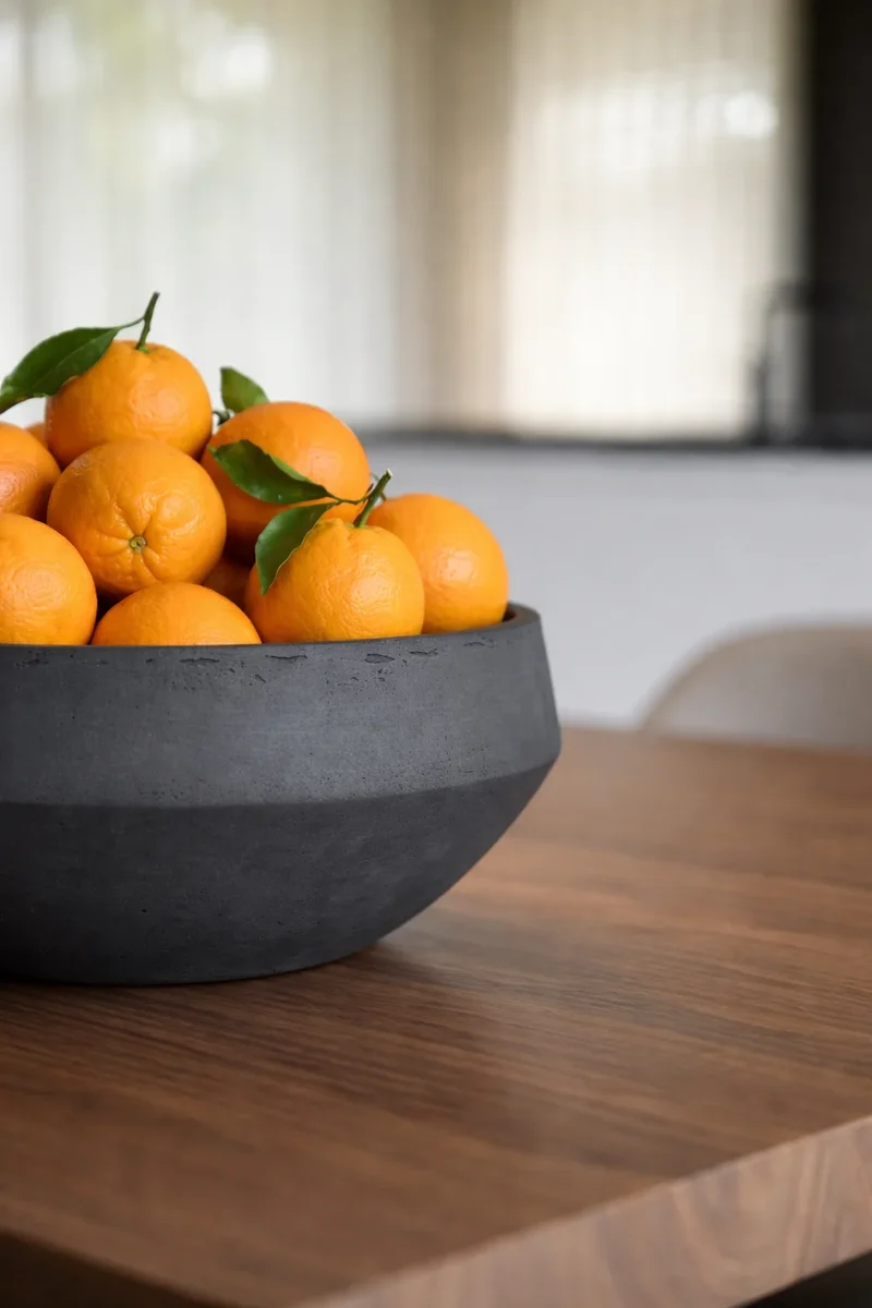 Vase Madu Schwarz, wasserdicht aus glasfaserverstärktem Ton