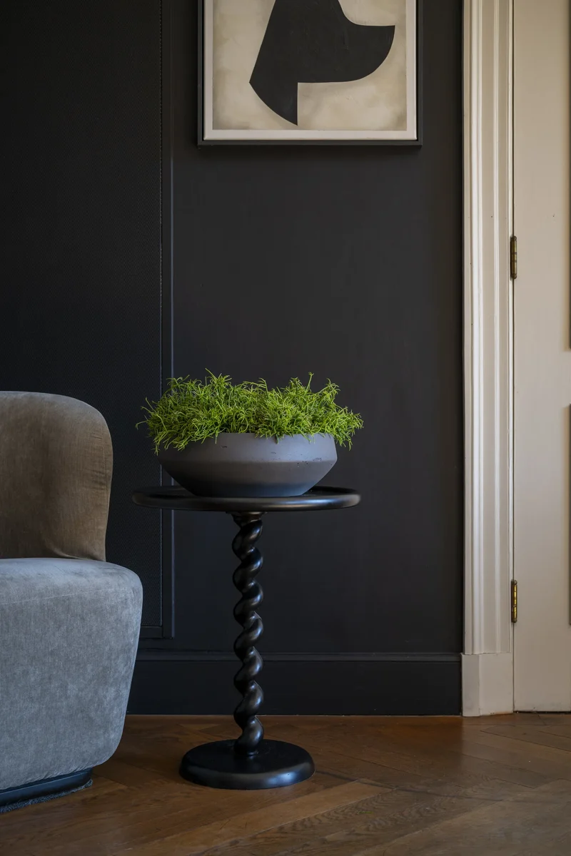 Vase Madu Schwarz, wasserdicht aus glasfaserverstärktem Ton