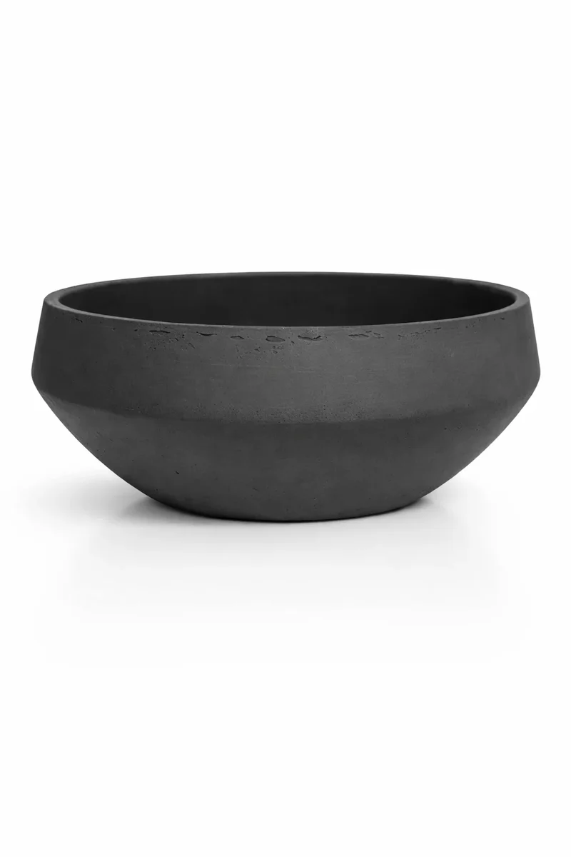 Vase Madu Schwarz, wasserdicht aus glasfaserverstärktem Ton