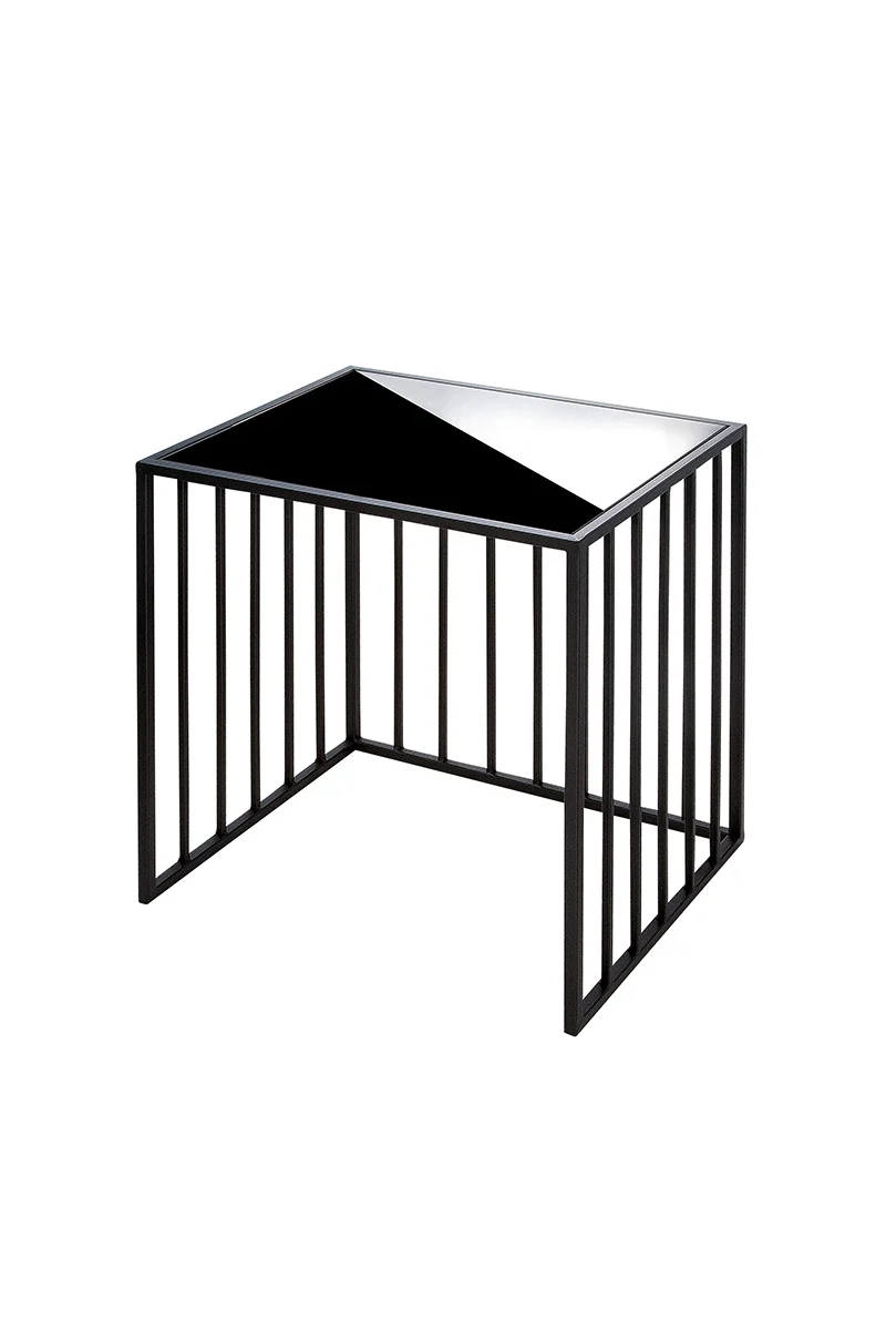 Gilde Beistelltisch-Set Straight 2er Set – Moderne Metall-Tische mit Glasplatte