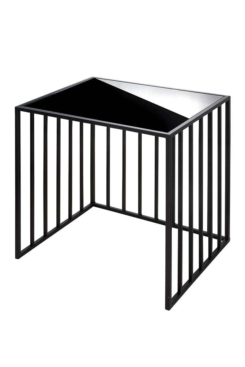Gilde Beistelltisch-Set Straight 2er Set – Moderne Metall-Tische mit Glasplatte