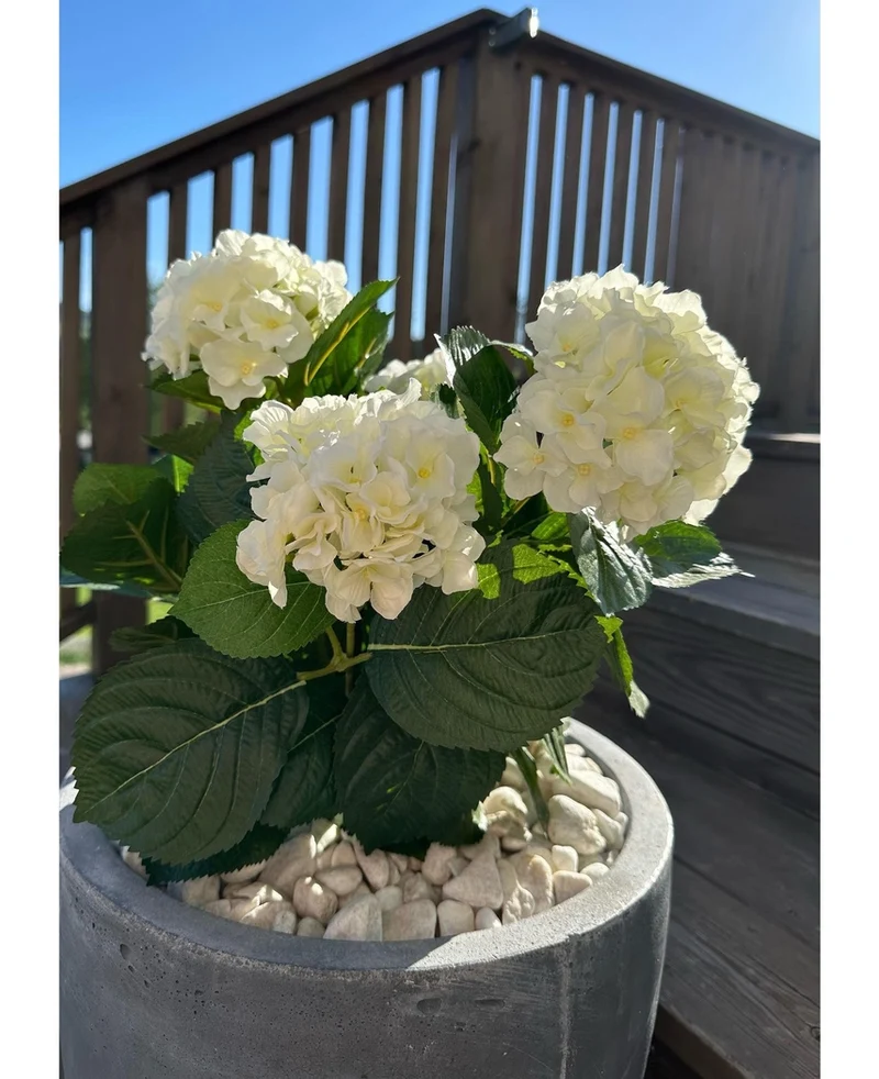 Kunstplant Hortensia Wit UV 35 cm