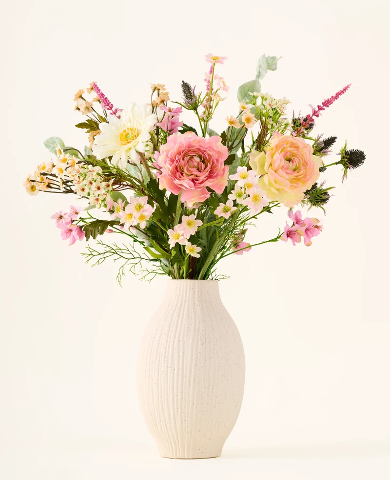 Zijden kunstbloemen boeket Backyard Blossom