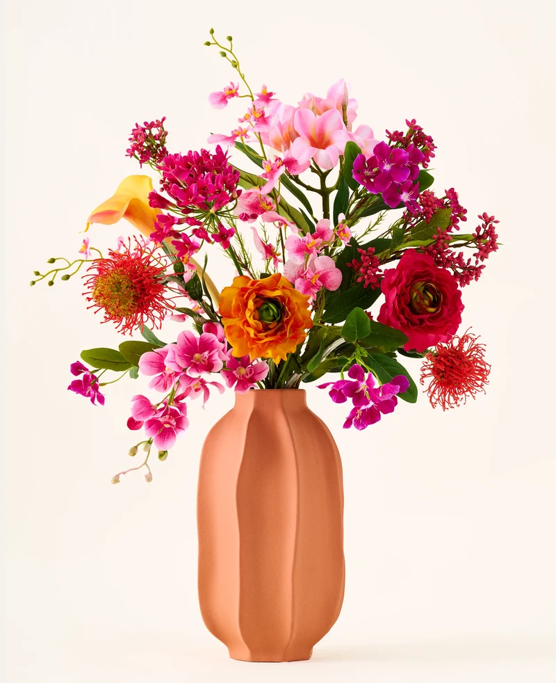 Zijden kunstbloemen boeket Tropical Sunset