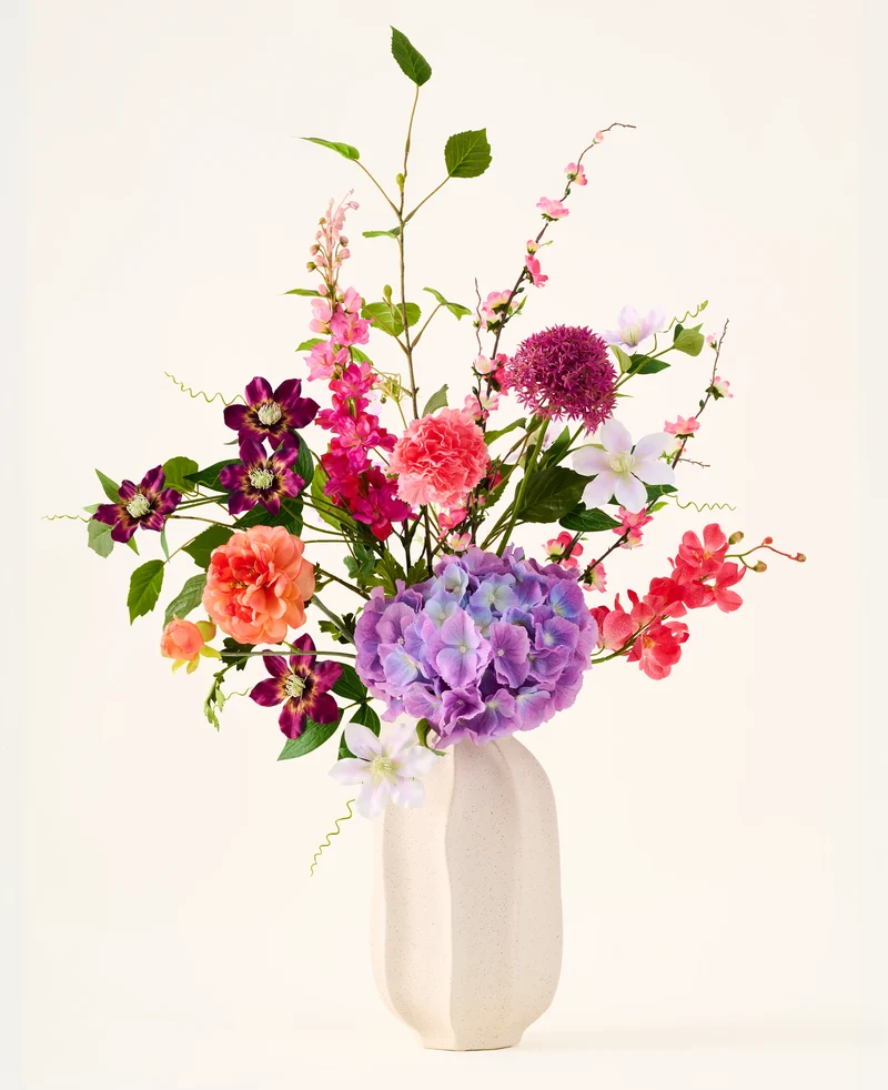 Zijden kunstbloemen boeket Rosy Revery