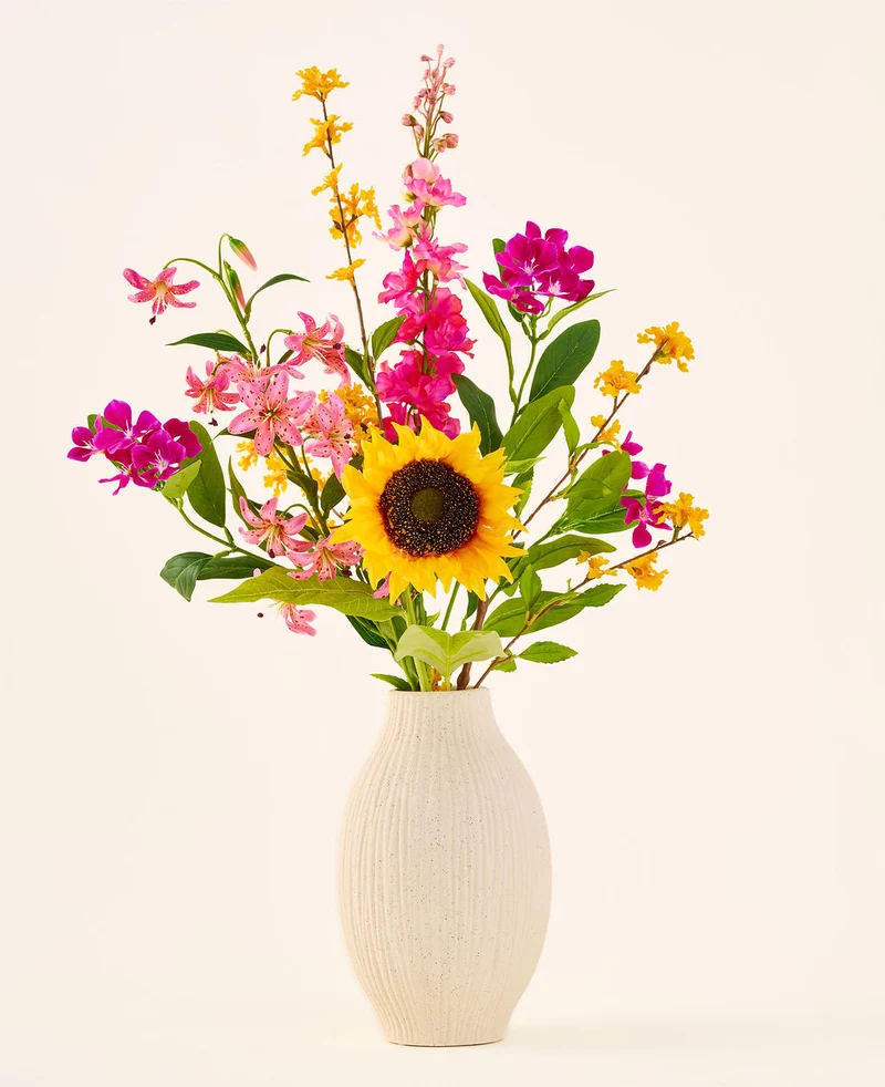 Zijden kunstbloemen boeket Tiny Sunshine