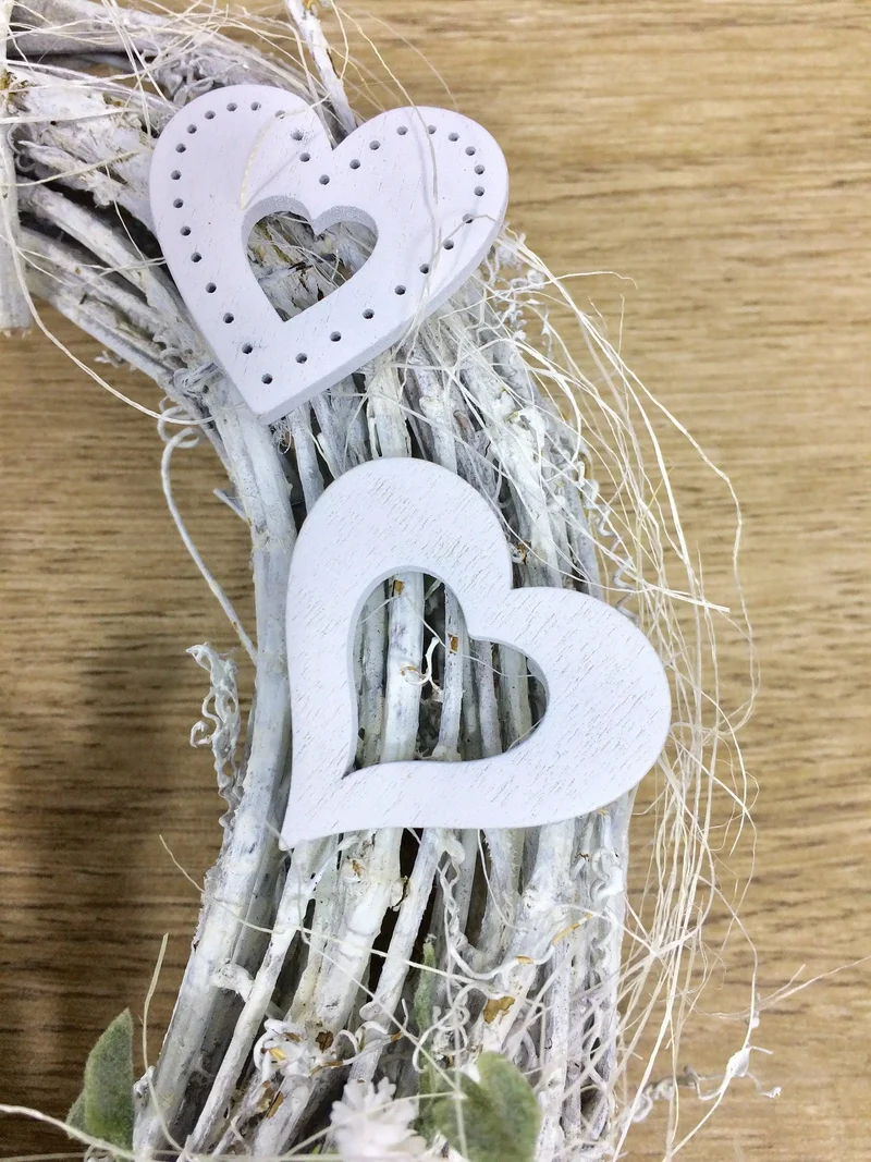 Türkranz Hochzeit mit Rosen & Schleierkraut 20cm – Haustürdeko romantisc