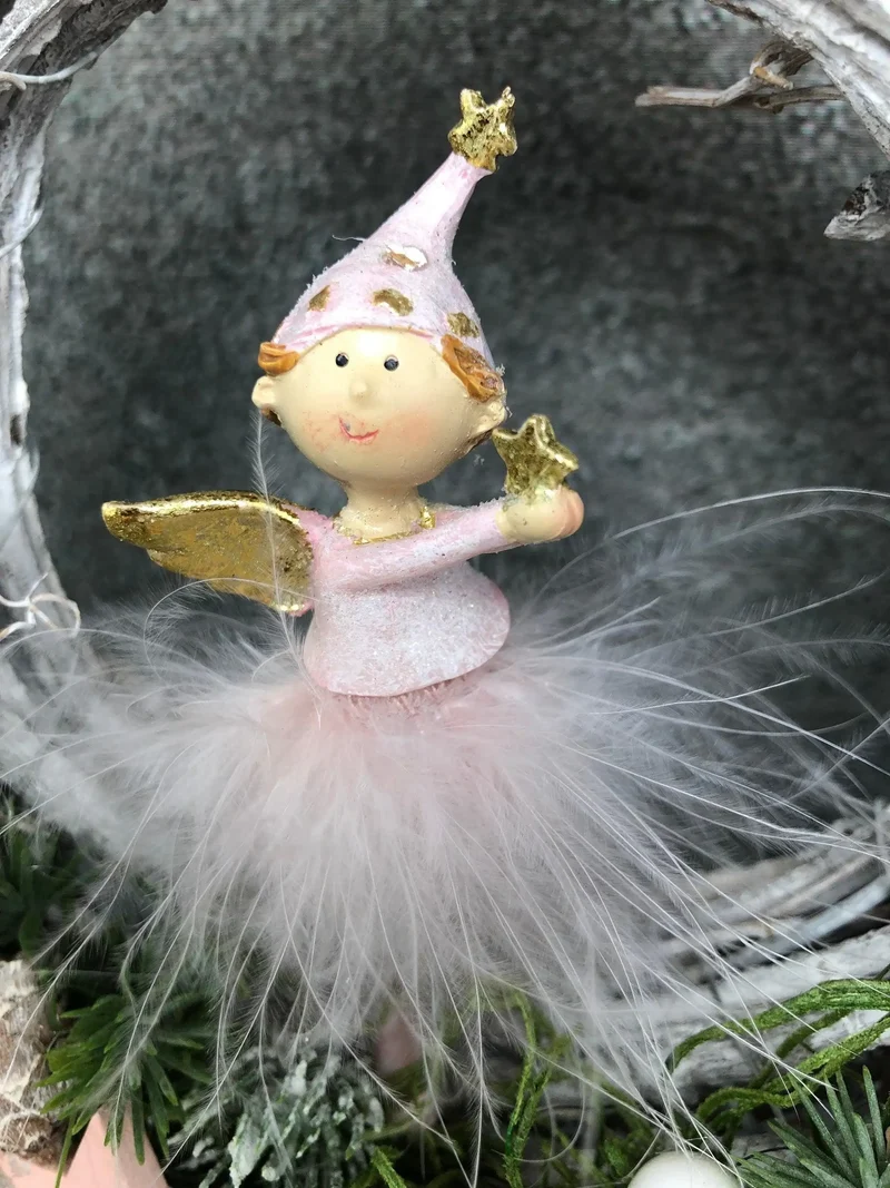 Türkranz Weihnachten mit Engel – romantischer Weihnachtskranz