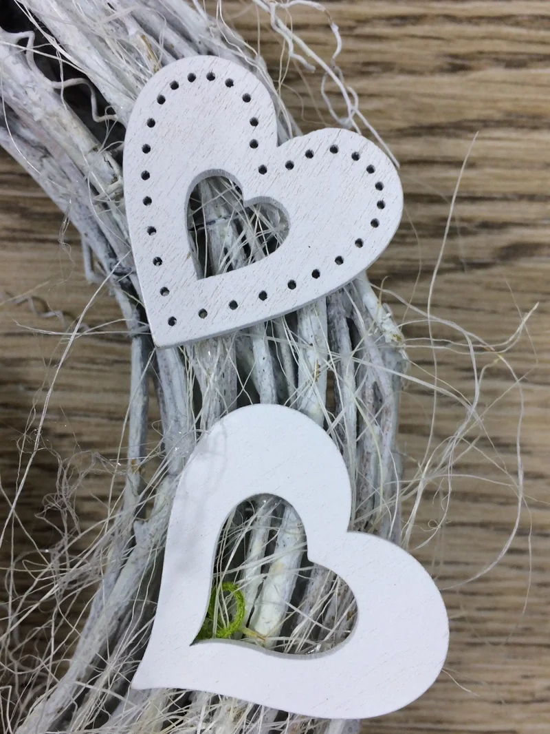 Hochzeit Türkranz Rose Schleierkraut Vögel 20cm – Türdeko handgefertigt