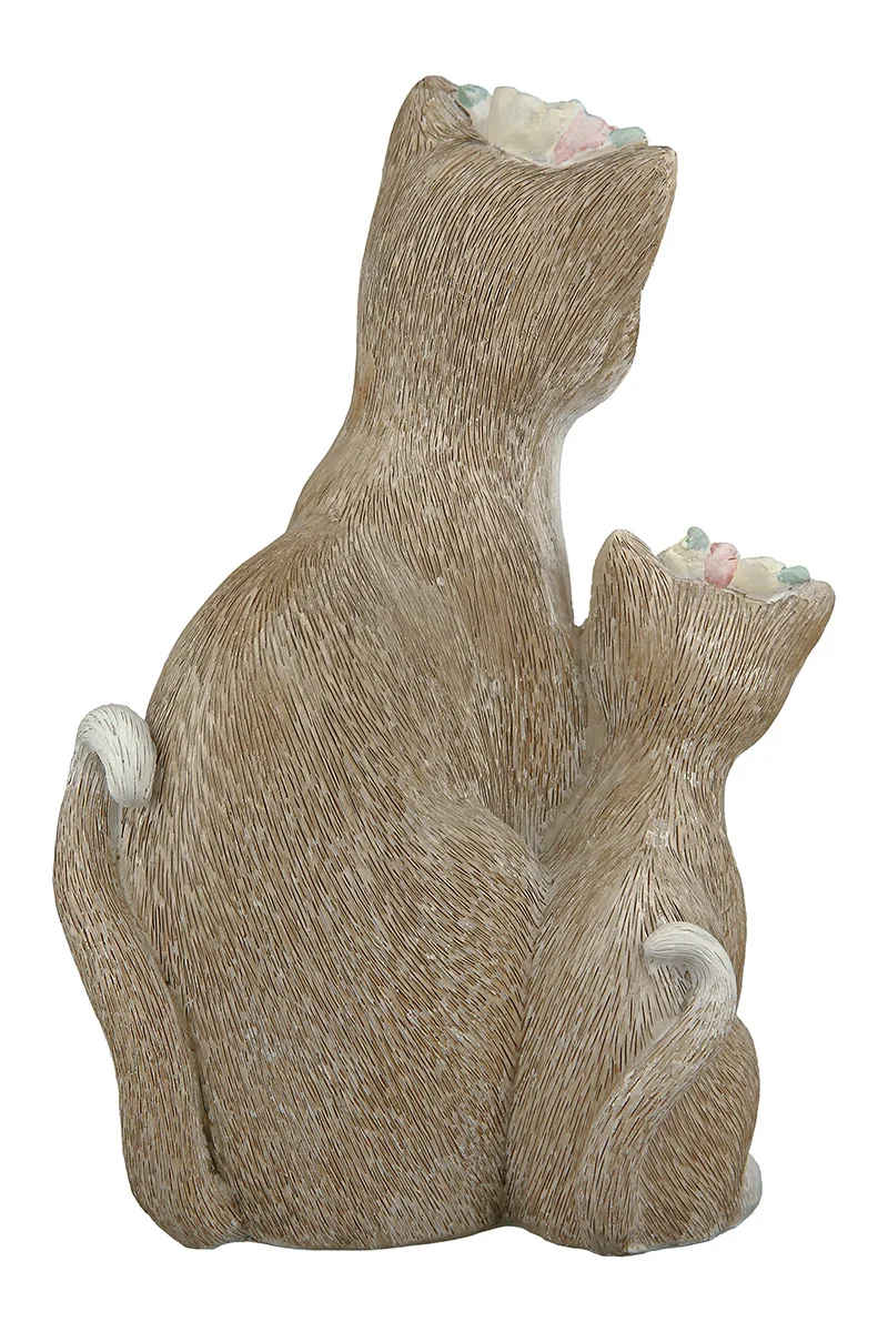 Gilde Figur Katzenpaar Nala 19,5cm – Dekorative Katzen-Skulptur Beige-Creme
