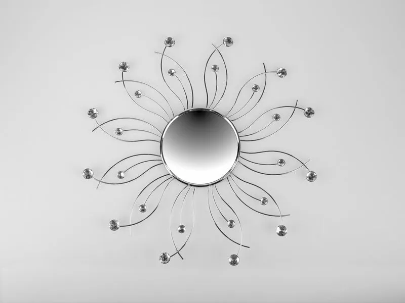 formano Wandspiegel Ø 52cm – Metall Verchromt mit Acryl-Elementen