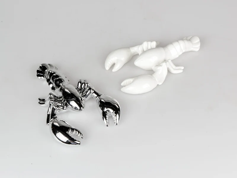 formano Porzellan Hummer Weiß-Silber 2er Set – L 16cm