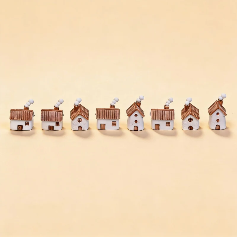 Chimney Lane - Decorative Miniature Village - 8 pcs - ↑ 1–3 cm