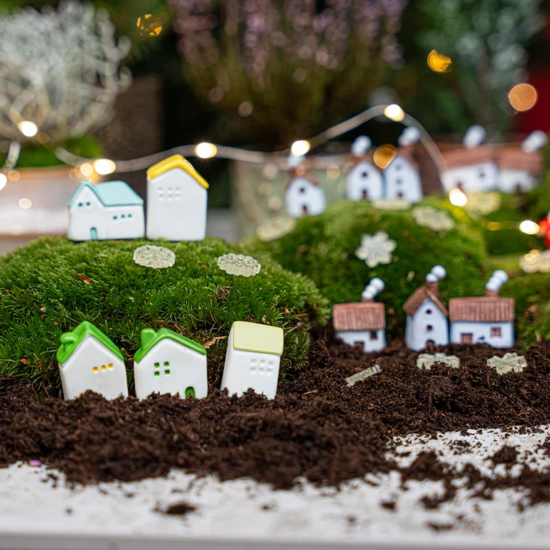 Winterville - Decorative miniature village - 8pcs - ↑ 1-3 cm