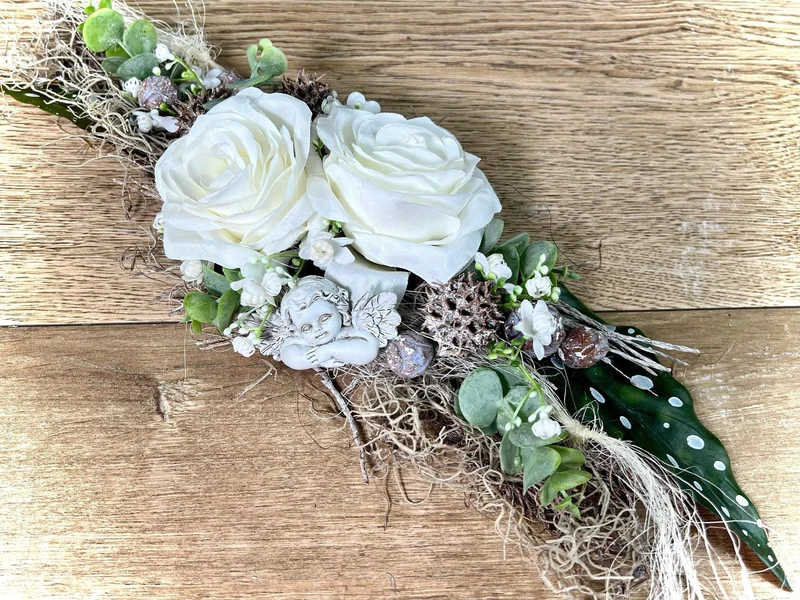 Grabgesteck Rose Seidenblumen – langlebiger Grabschmuck