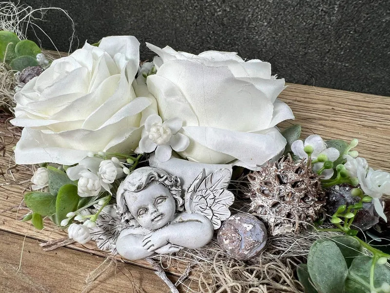 Grabgesteck Rose Seidenblumen – langlebiger Grabschmuck
