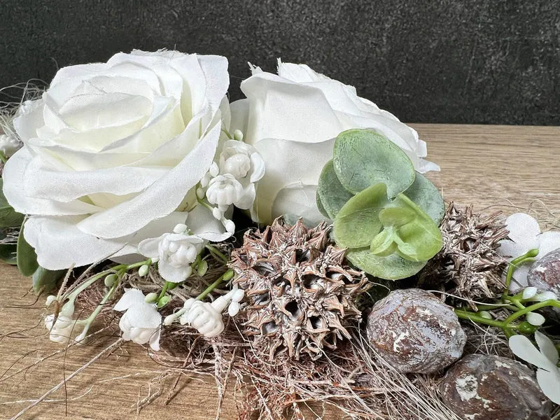 Grabgesteck Rose Seidenblumen – langlebiger Grabschmuck
