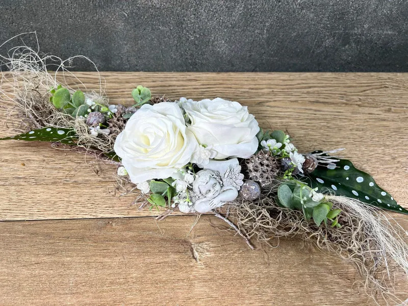 Grabgesteck Rose Seidenblumen – langlebiger Grabschmuck