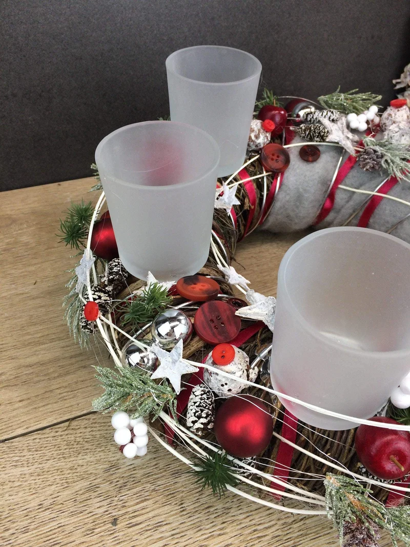 Adventskranz Wichtel rund – stilvoll langlebig handgefertigt mi