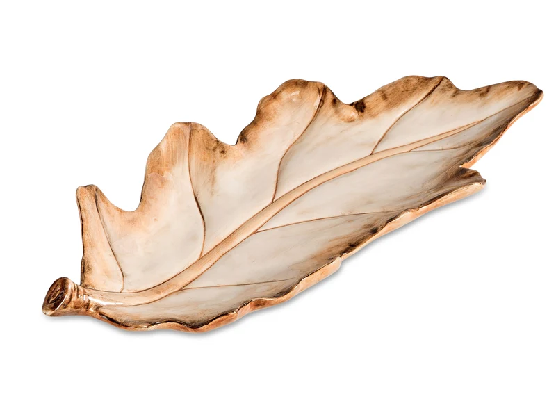 formano Deko-Platte Blatt 30 x 15cm – Schale in Blattform aus Keramik-Struktur