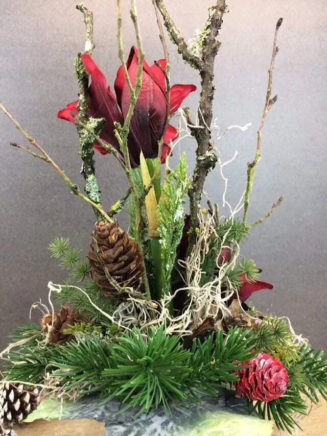 Seidenblumen Grabgesteck Amaryllis – Grabschmuck modern