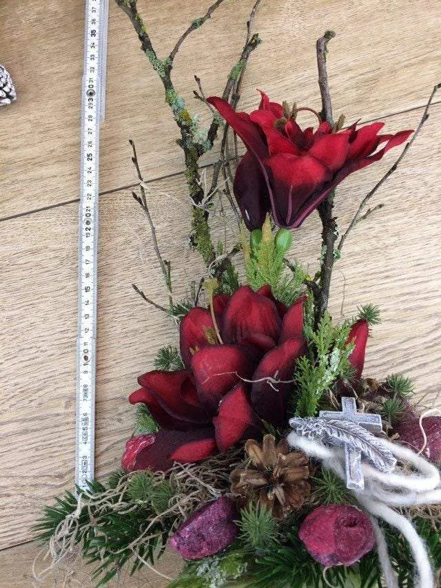 Seidenblumen Grabgesteck Amaryllis – Grabschmuck modern