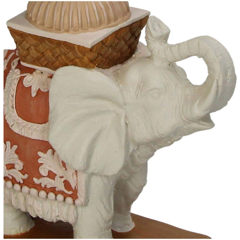 Candle holder - Elephant Natural/Pink - Polyresin - ↑ 34,5 cm