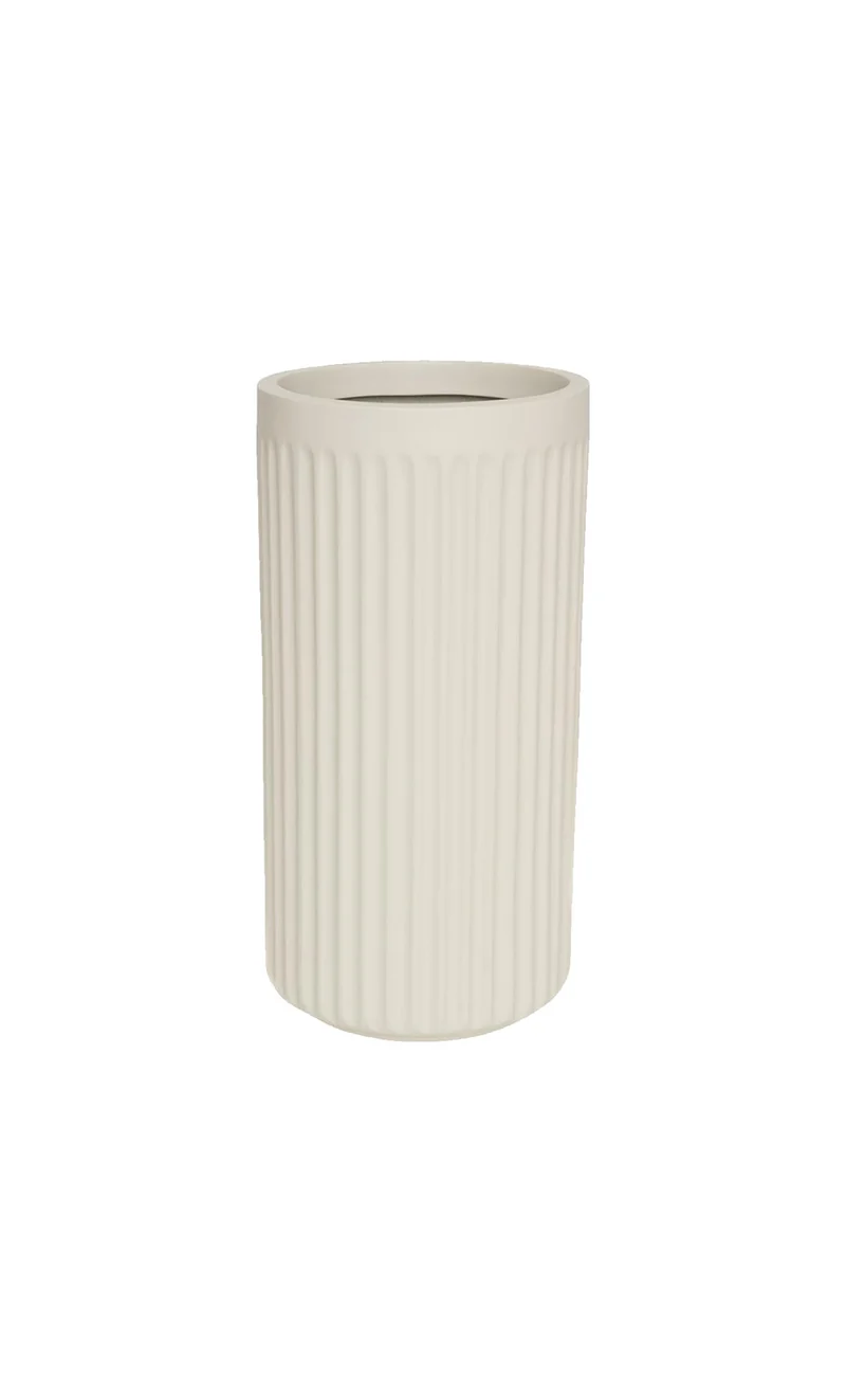 Blumentopf Turris Seidenweiß aus Fiberglas