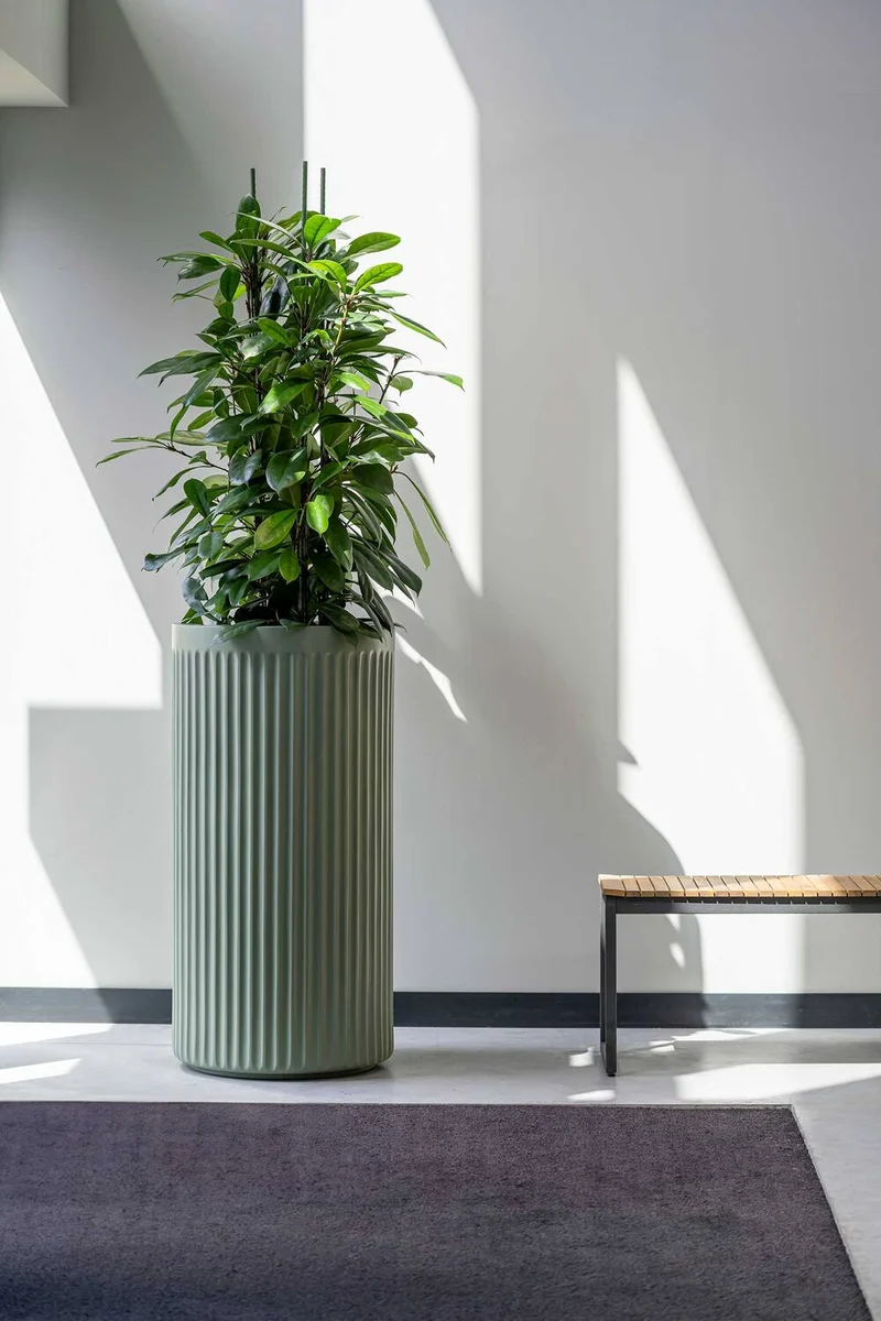 Blumentopf Turris Salbeigrün aus Fiberglas