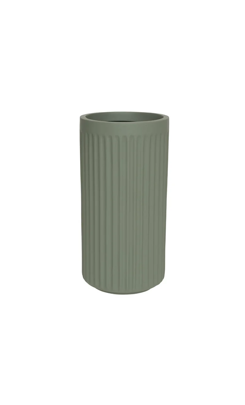 Blumentopf Turris Salbeigrün aus Fiberglas