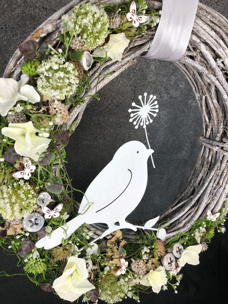 Seidenblumen Türkranz Welcome – Haustürdeko ganzjährig – Wunschfarbe
