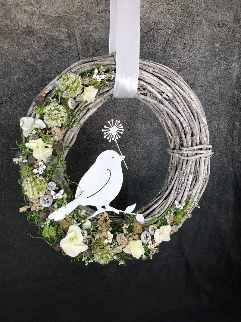 Seidenblumen Türkranz Welcome – Haustürdeko ganzjährig – Wunschfarbe