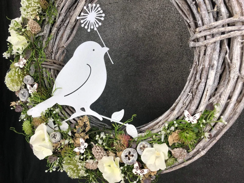 Seidenblumen Türkranz Welcome – Haustürdeko ganzjährig – Wunschfarbe