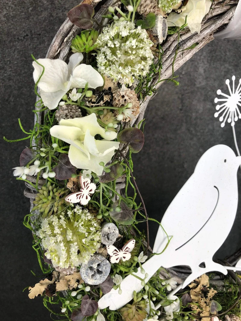 Seidenblumen Türkranz Welcome – Haustürdeko ganzjährig – Wunschfarbe