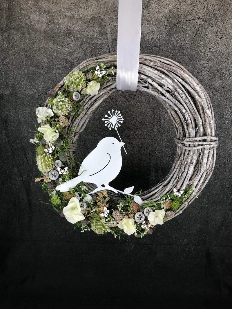 Seidenblumen Türkranz Welcome – Haustürdeko ganzjährig – Wunschfarbe