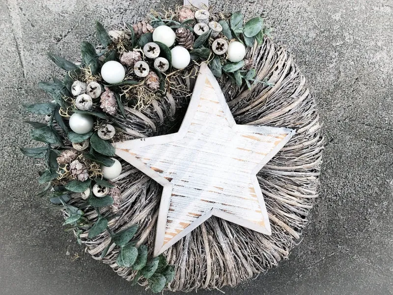 Weihnachtskranz Eukalyptus – Türkranz Weihnachten modern