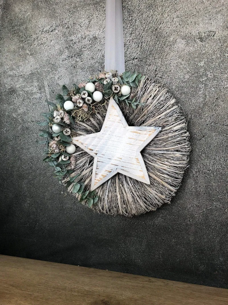 Weihnachtskranz Eukalyptus – Türkranz Weihnachten modern
