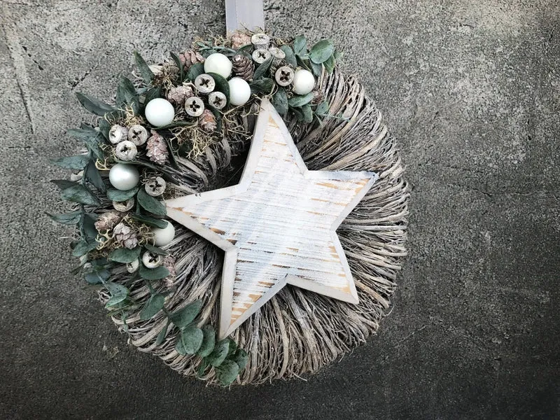 Weihnachtskranz Eukalyptus – Türkranz Weihnachten modern