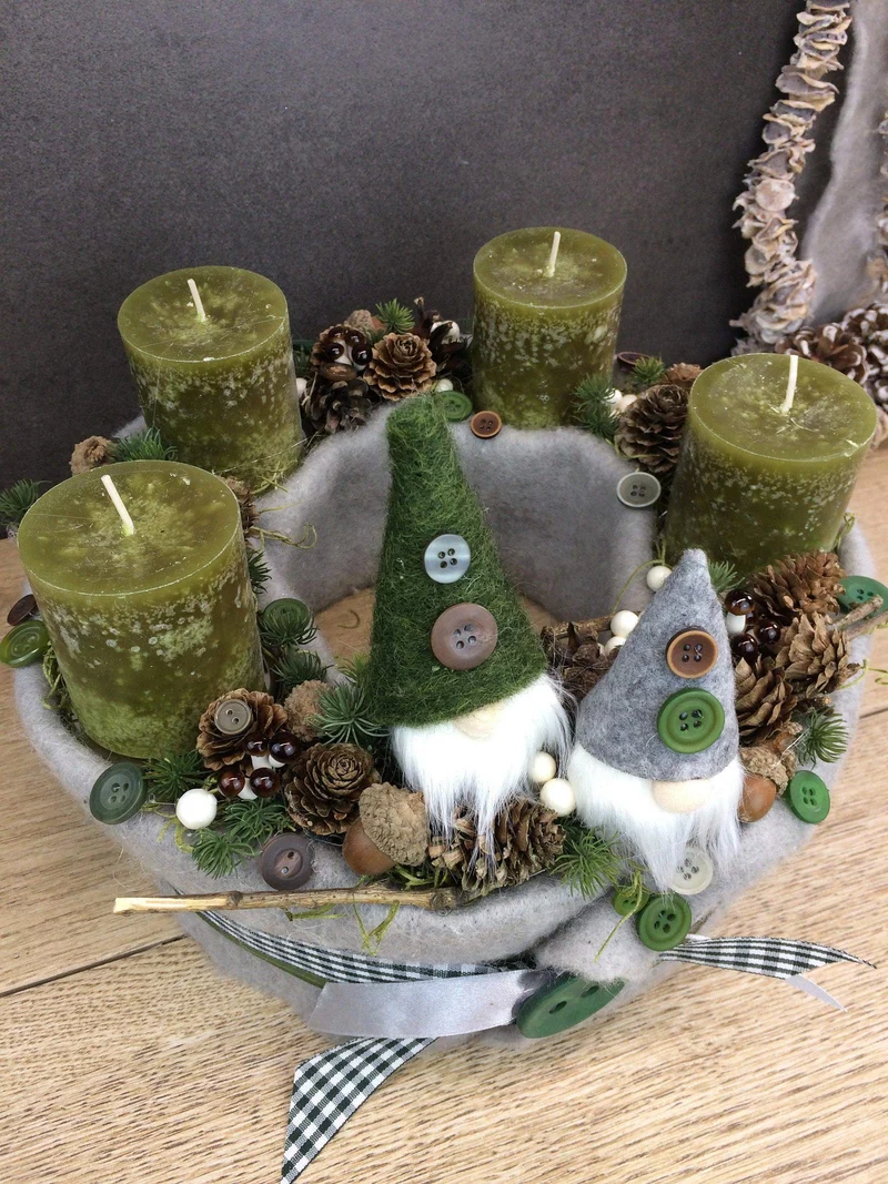 Adventskranz rund – mehrjährig wiederverwendbar & handgefertigt festli