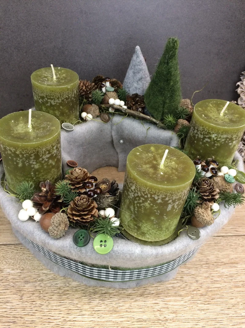 Adventskranz rund – mehrjährig wiederverwendbar & handgefertigt festli